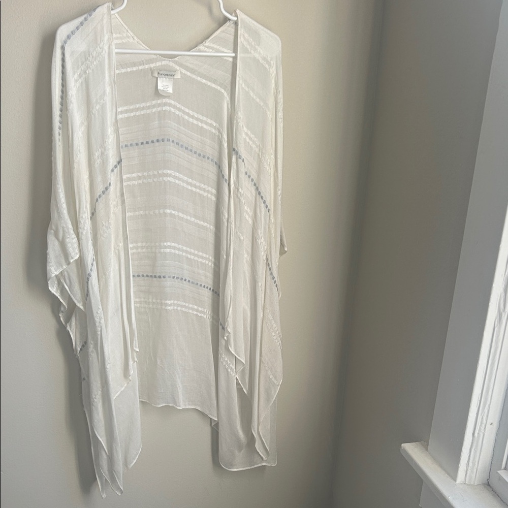 Francesca's White Sheer Viscose Kimono